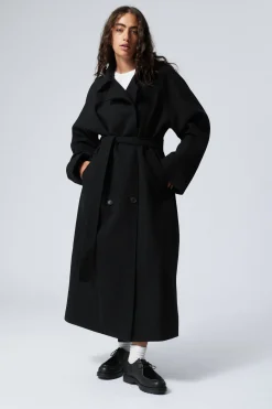 ZWEIREIHIGER OVERSIZED-MANTEL AUS WOLLMISCHUNG|Weekday Best Sale